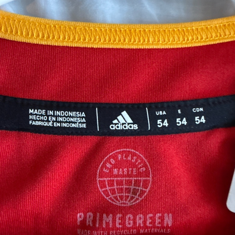 Adidas Red and Yellow Men's Jersey - Picture 3 of 7